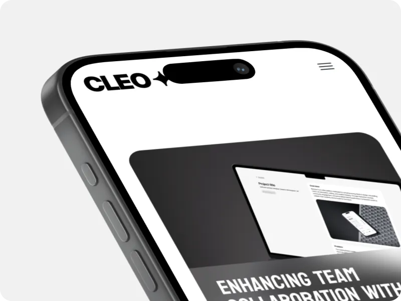 iPhone Mockup of website designed by Rvysion - Cleo