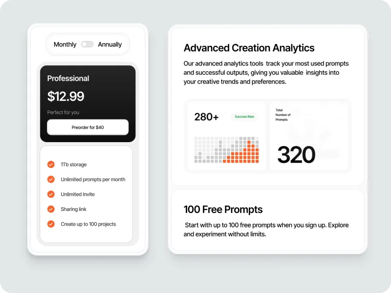 Showcase of webapp designed by Rvysion